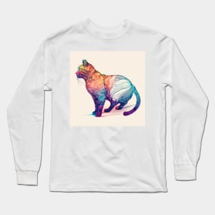 Cat Body Colorful Long Sleeve T-Shirt